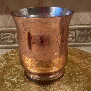 NWT Copper Color Metallic 6” Hurricane Candle Holder